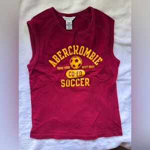 Abercrombie & Fitch Vintage Dark Red Sleeveless Soccer Tank top Y2K 2000s Auth